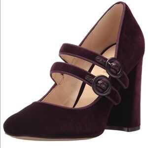 Nine West Dabney Velvet High Heel Mary Janes